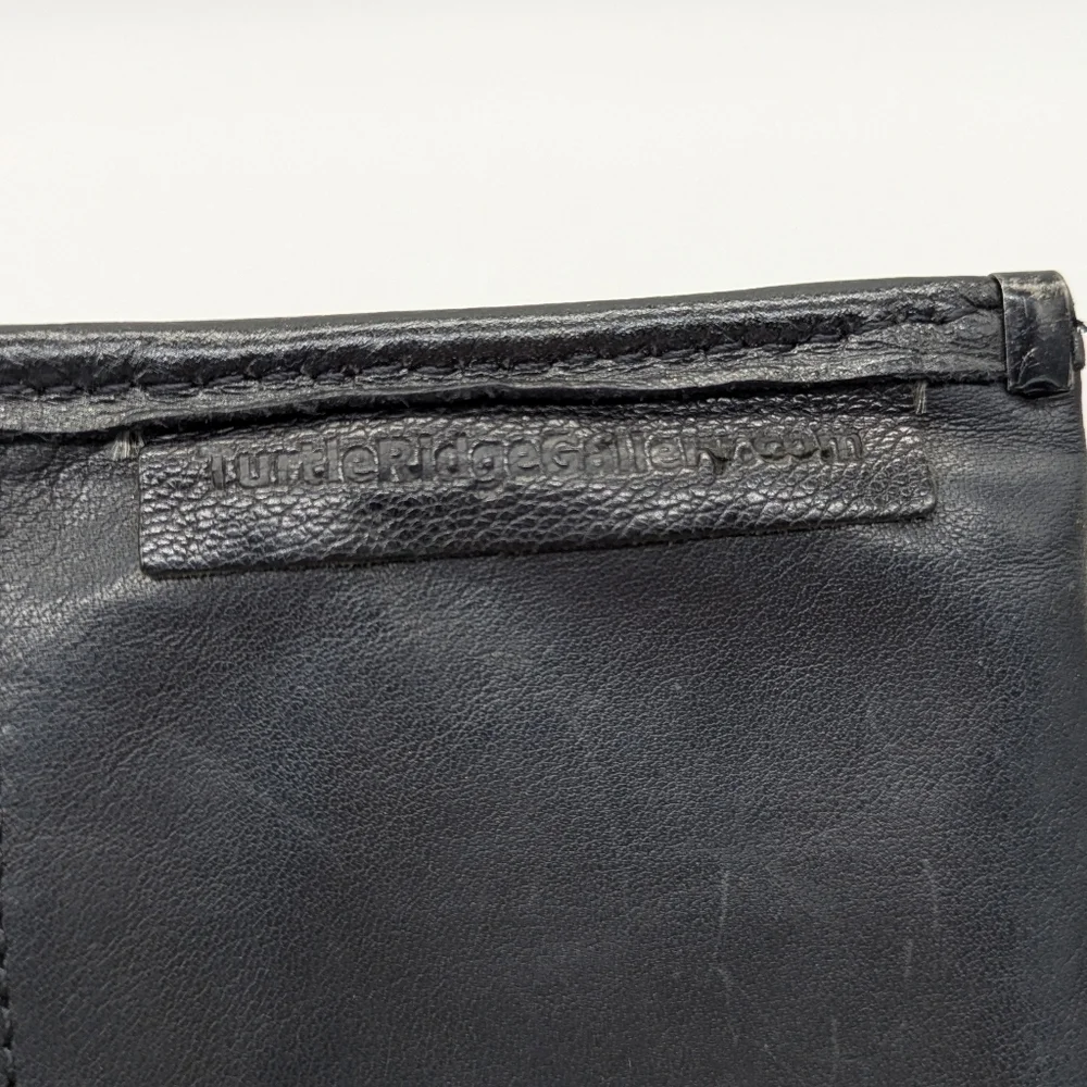 Turtle Ridge Blue Purple Black Leather Clutch Wristlet Wallet